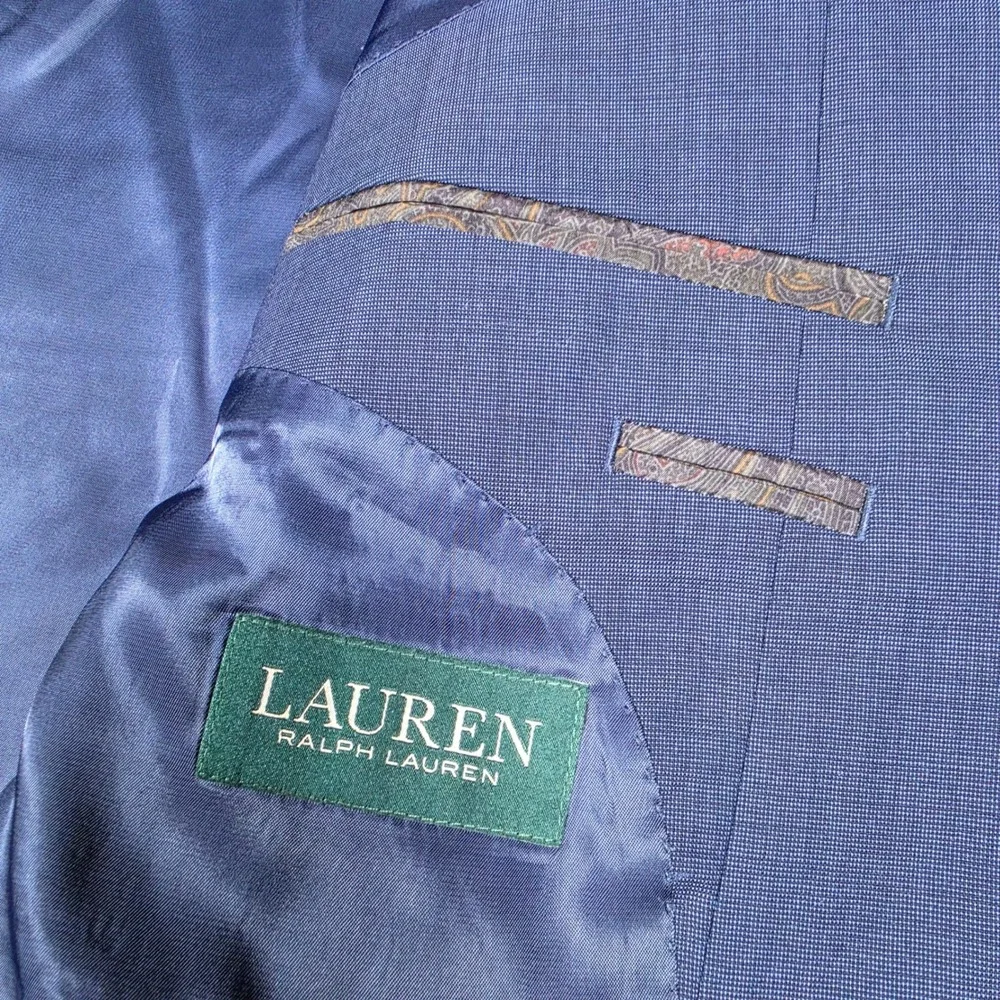 Lauren Ralph Lauren Mens 48R Blue Wool 2-Button L/S Blazer RN69456